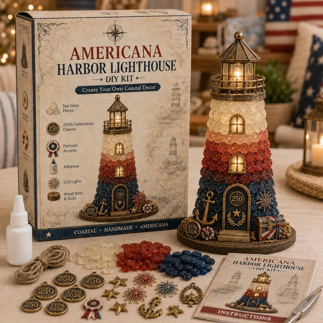 ๐ฅ LAST DAY 49% OFF - ๐ DIY Sea Glass Lighthouse Kit โ Light-Up Coastal Craft & Handmade Home Decor