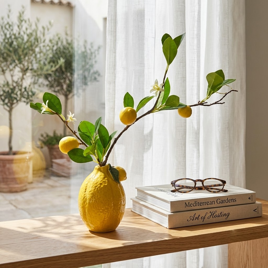 Nordic Style Ceramic Lemon Vase Set