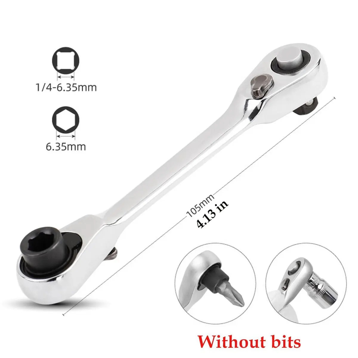 2-in-1 Mini Ratchet Wrench | 1/4" Drive 72-Tooth Pocket Tool