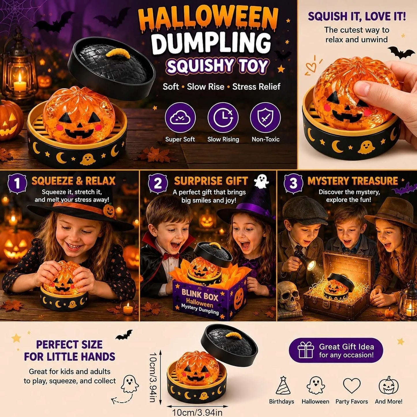 👻Cute Halloween scary ghost Maruko squeeze toy set🎃