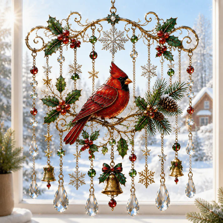 ✨ Handmade Christmas Stained Glass Window Hanging | Festive Holiday Suncatcher 🎄
