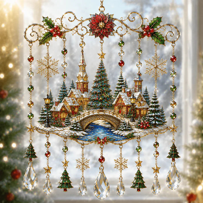 ✨ Handmade Christmas Stained Glass Window Hanging | Festive Holiday Suncatcher 🎄