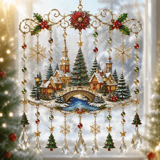 ✨ Handmade Christmas Stained Glass Window Hanging | Festive Holiday Suncatcher 🎄