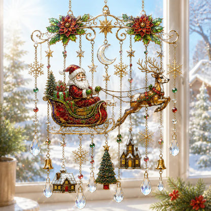 ✨ Handmade Christmas Stained Glass Window Hanging | Festive Holiday Suncatcher 🎄