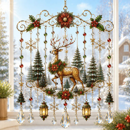 ✨ Handmade Christmas Stained Glass Window Hanging | Festive Holiday Suncatcher 🎄
