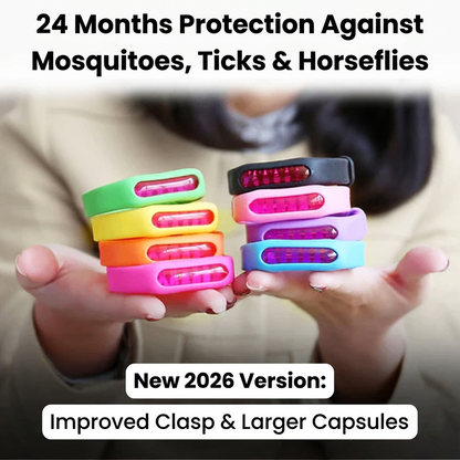 Natural Mosquito Repellent Bracelet - 100% Waterproof, DEET-Free Bug Band for Kids & Adults