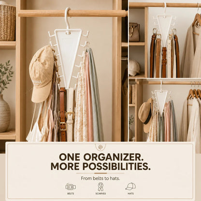 V Shaped Double-Sided Closet Organizer Hanger, 360° Rotatable Space Saving Clothes Hanger Organizer