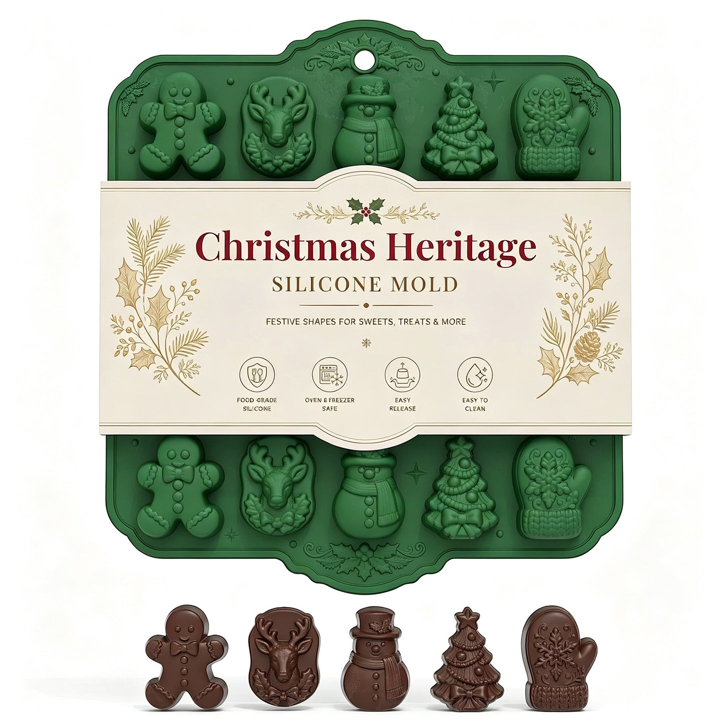 🎄 Christmas Heritage™ 20-Cavity Silicone Baking Mold