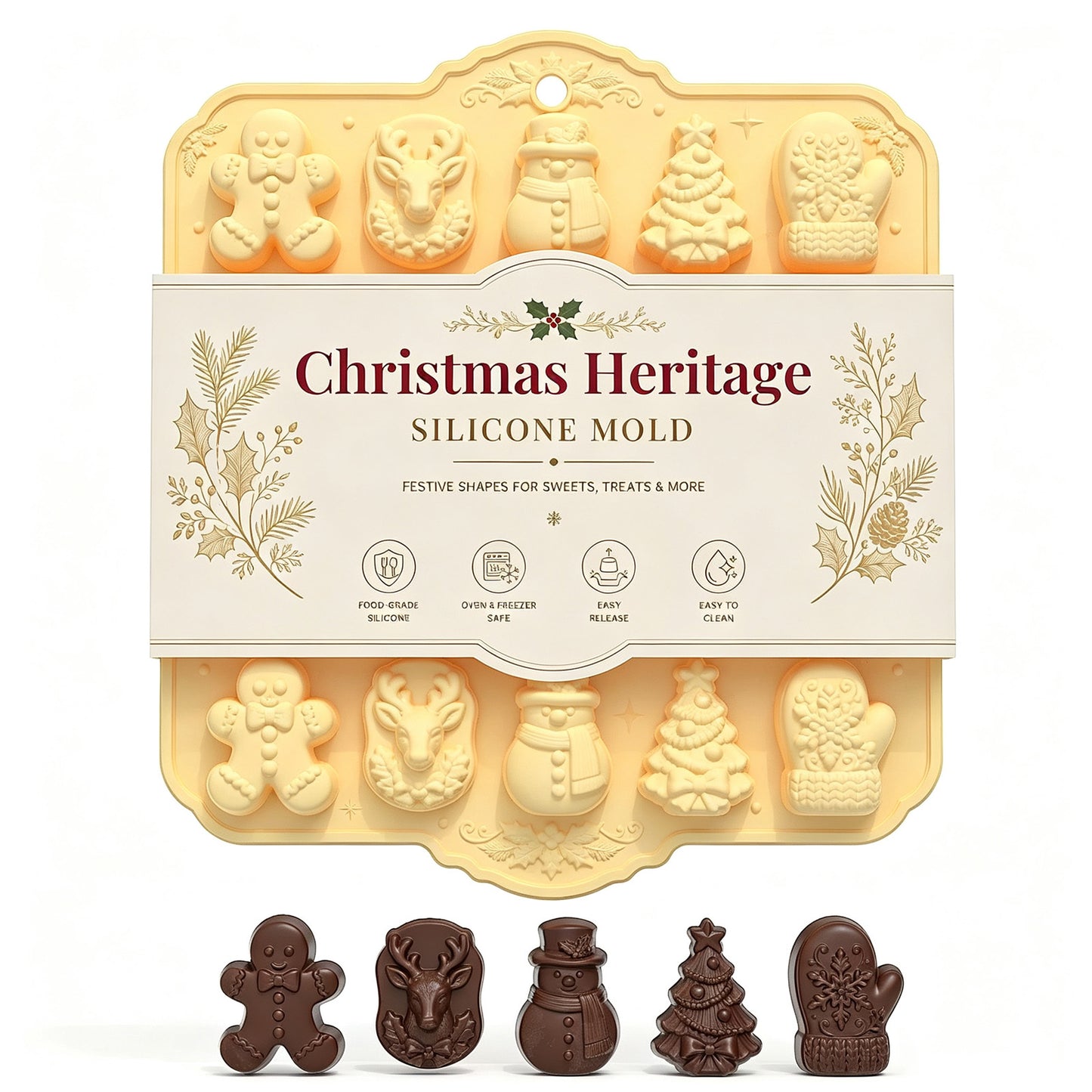 🎄 Christmas Heritage™ 20-Cavity Silicone Baking Mold