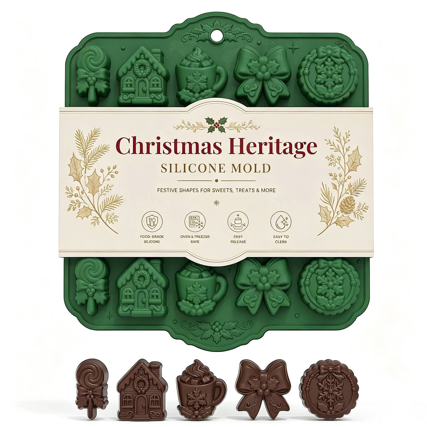 🎄 Christmas Heritage™ 20-Cavity Silicone Baking Mold