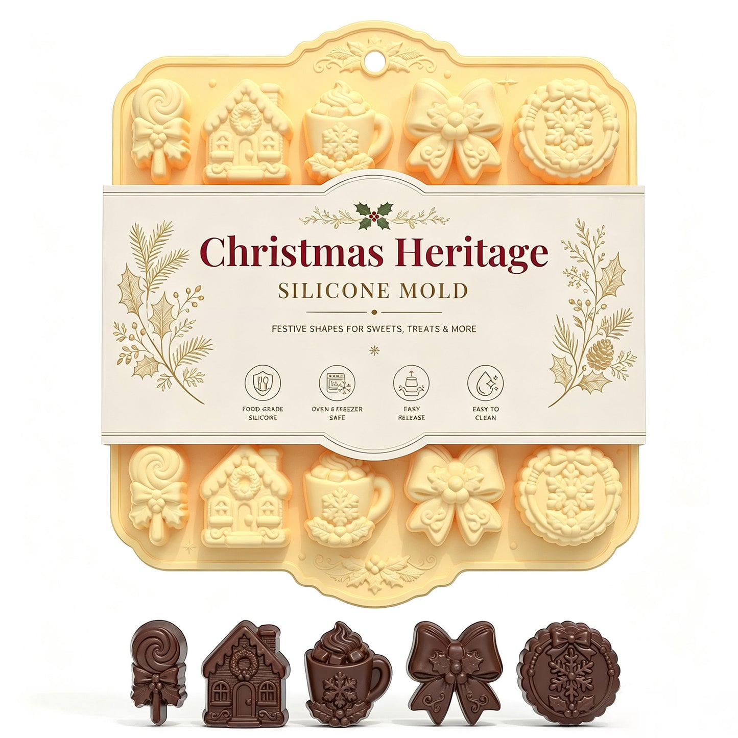 🎄 Christmas Heritage™ 20-Cavity Silicone Baking Mold