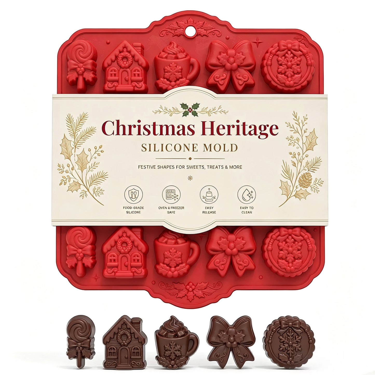 🎄 Christmas Heritage™ 20-Cavity Silicone Baking Mold