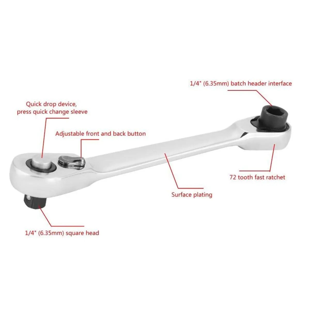 2-in-1 Mini Ratchet Wrench | 1/4" Drive 72-Tooth Pocket Tool