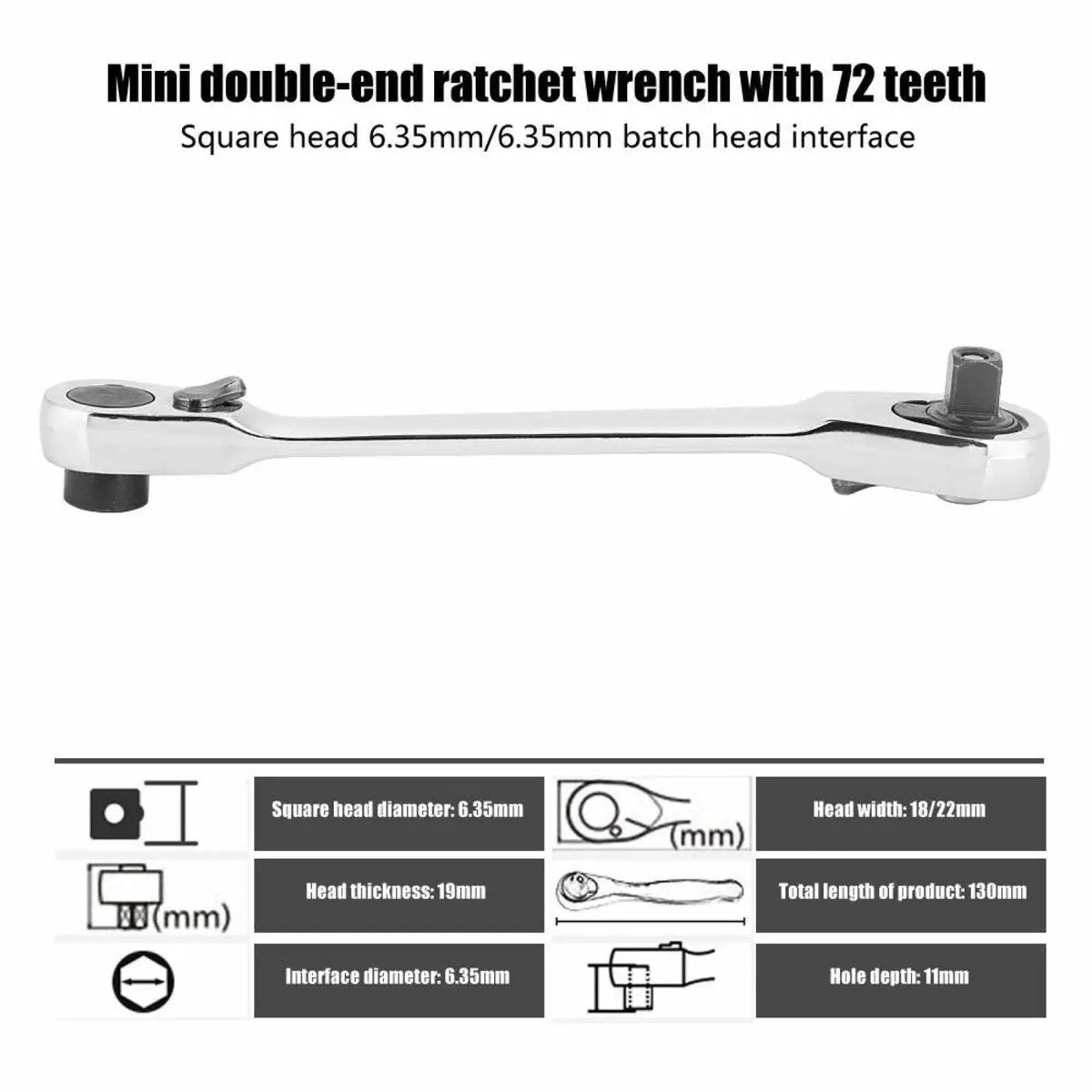 2-in-1 Mini Ratchet Wrench | 1/4" Drive 72-Tooth Pocket Tool