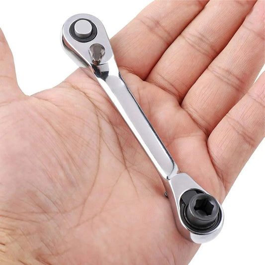 2-in-1 Mini Ratchet Wrench | 1/4" Drive 72-Tooth Pocket Tool