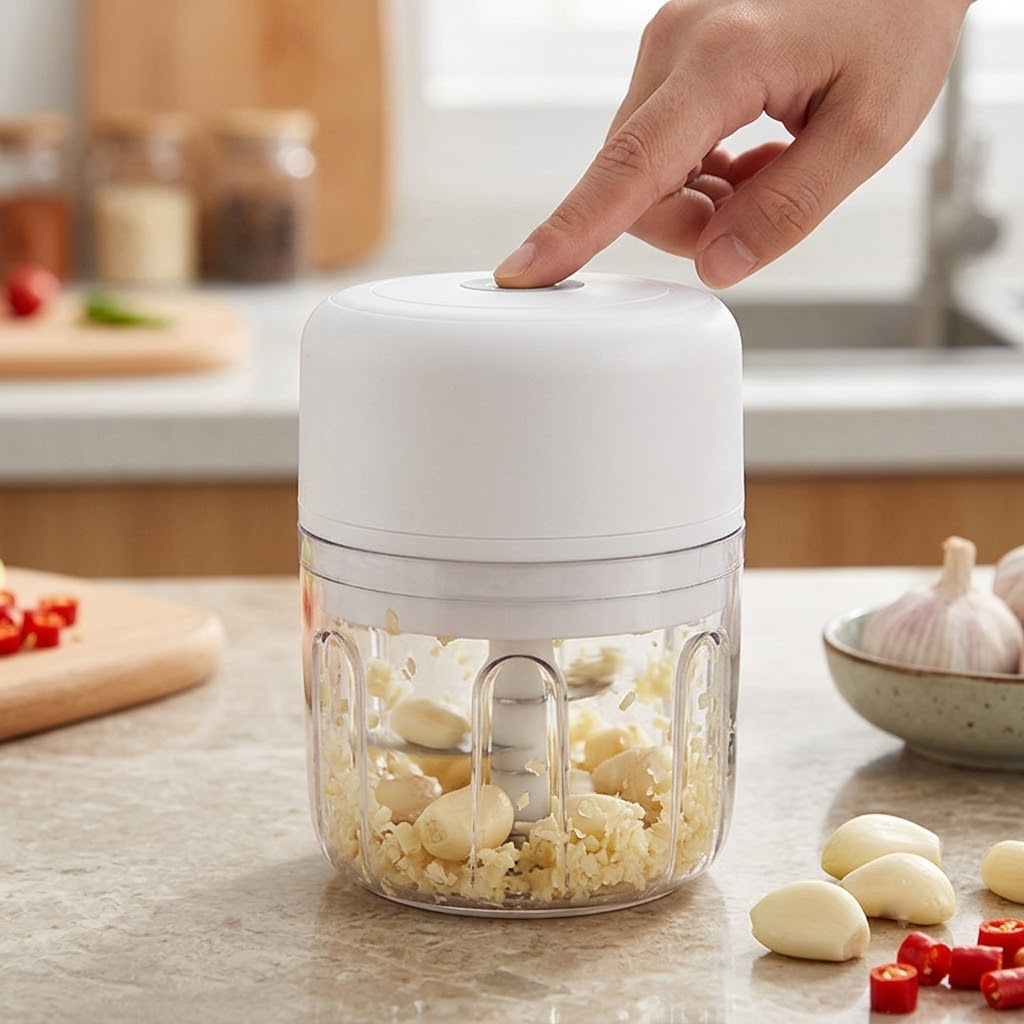 Portable Electric Food Chopper &amp; Garlic Masher