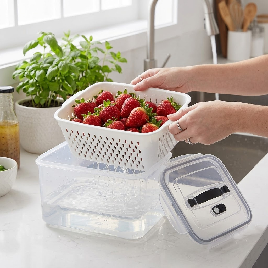 Portable Draining Food Storage Container
