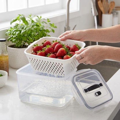 Portable Draining Food Storage Container