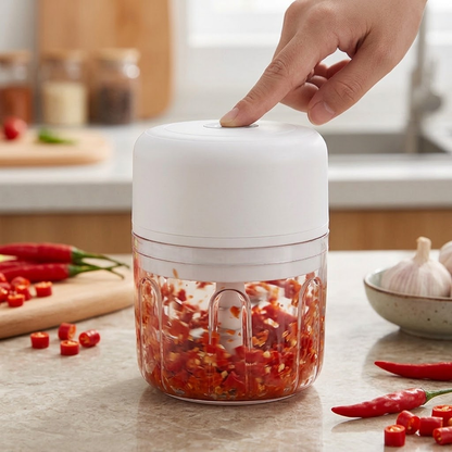 Portable Electric Food Chopper &amp; Garlic Masher