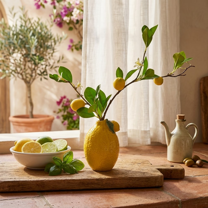 Nordic Style Ceramic Lemon Vase Set