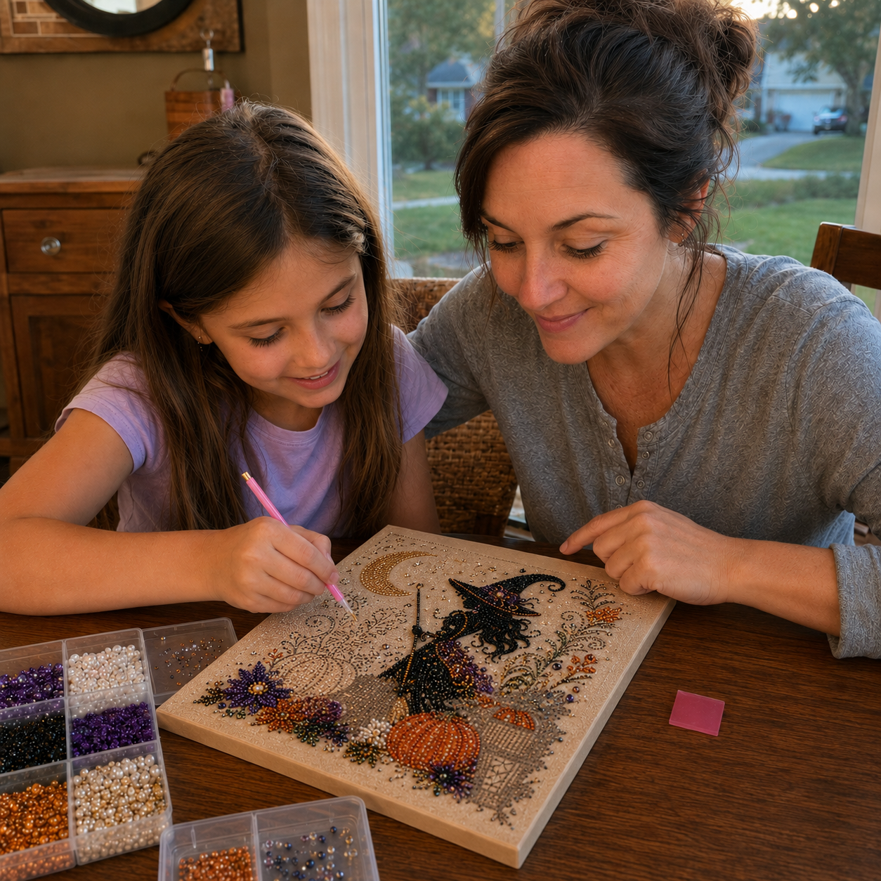 💥 Last Day 57% OFF – 👻✨ Halloween Pearl Art DIY Kit – Turn Tiny Pearls into Spooky-Cute Magic
