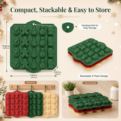 🎄 Christmas Heritage™ 20-Cavity Silicone Baking Mold
