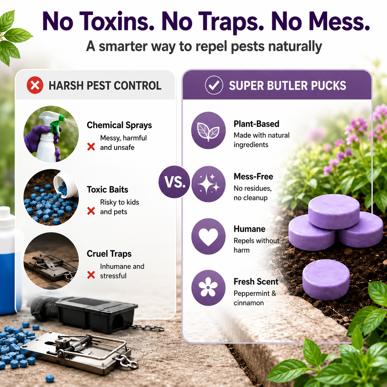 ✅ 10,000+ Happy Customers All-Natural Peppermint & Cinnamon Pest & Rodent Repellent Pucks