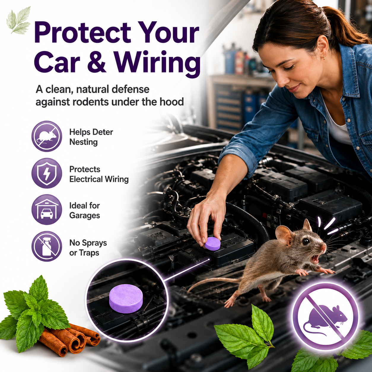 ✅ 10,000+ Happy Customers All-Natural Peppermint & Cinnamon Pest & Rodent Repellent Pucks