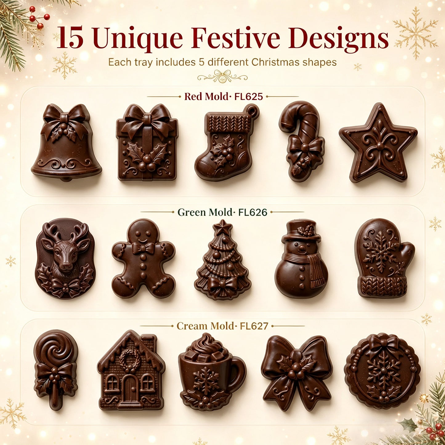 🎄 Christmas Heritage™ 20-Cavity Silicone Baking Mold
