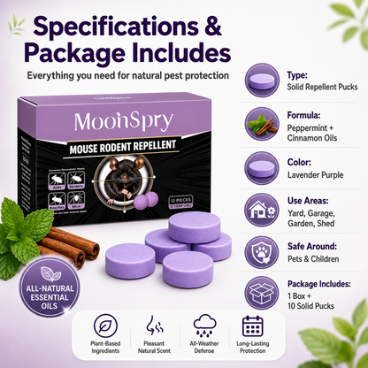 ✅ 10,000+ Happy Customers All-Natural Peppermint & Cinnamon Pest & Rodent Repellent Pucks