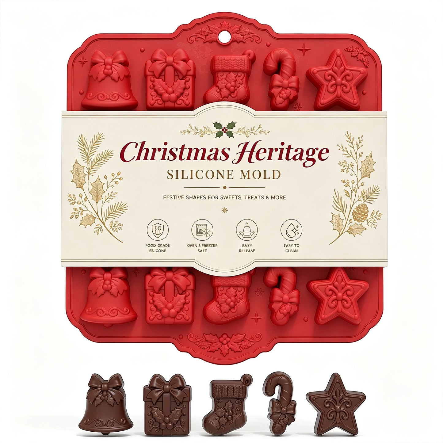 🎄 Christmas Heritage™ 20-Cavity Silicone Baking Mold