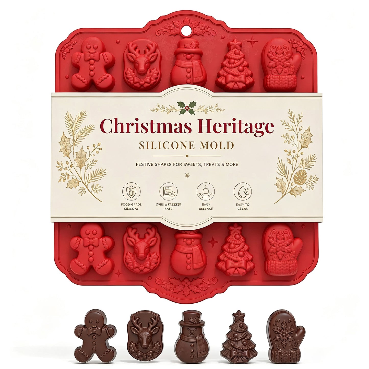 🎄 Christmas Heritage™ 20-Cavity Silicone Baking Mold
