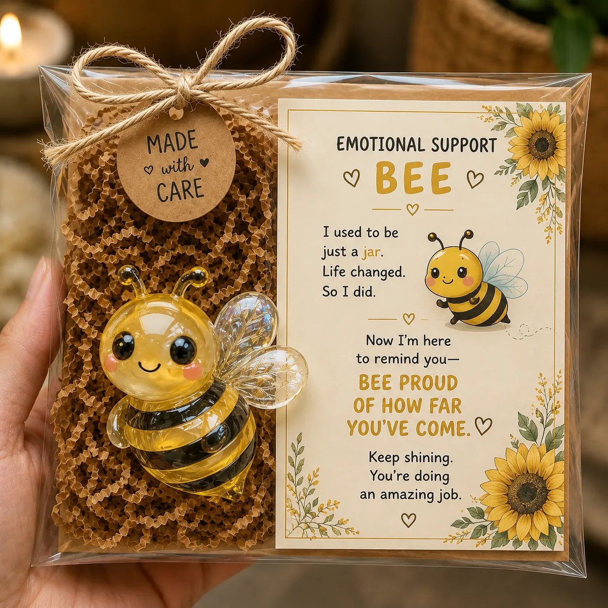 🌸🐝🦛 Emotional Support Animal Gift Set – A Meaningful Little Reminder That You Matter 💕