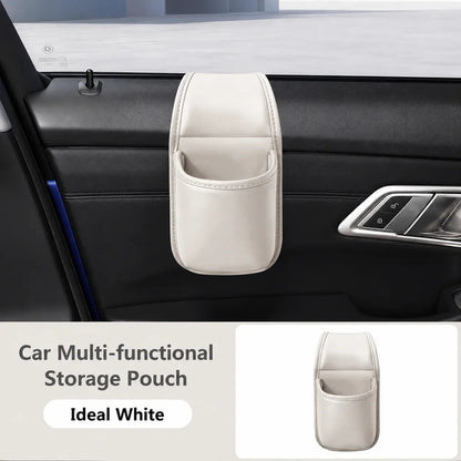 Leather Car Door Storage Pocket | Double-Layer Car Door Organizer
