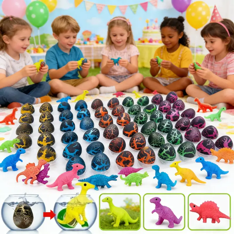 🦖🦕Magic that brings screams! A gift box of 60 magical water-hatched dinosaur eggs.