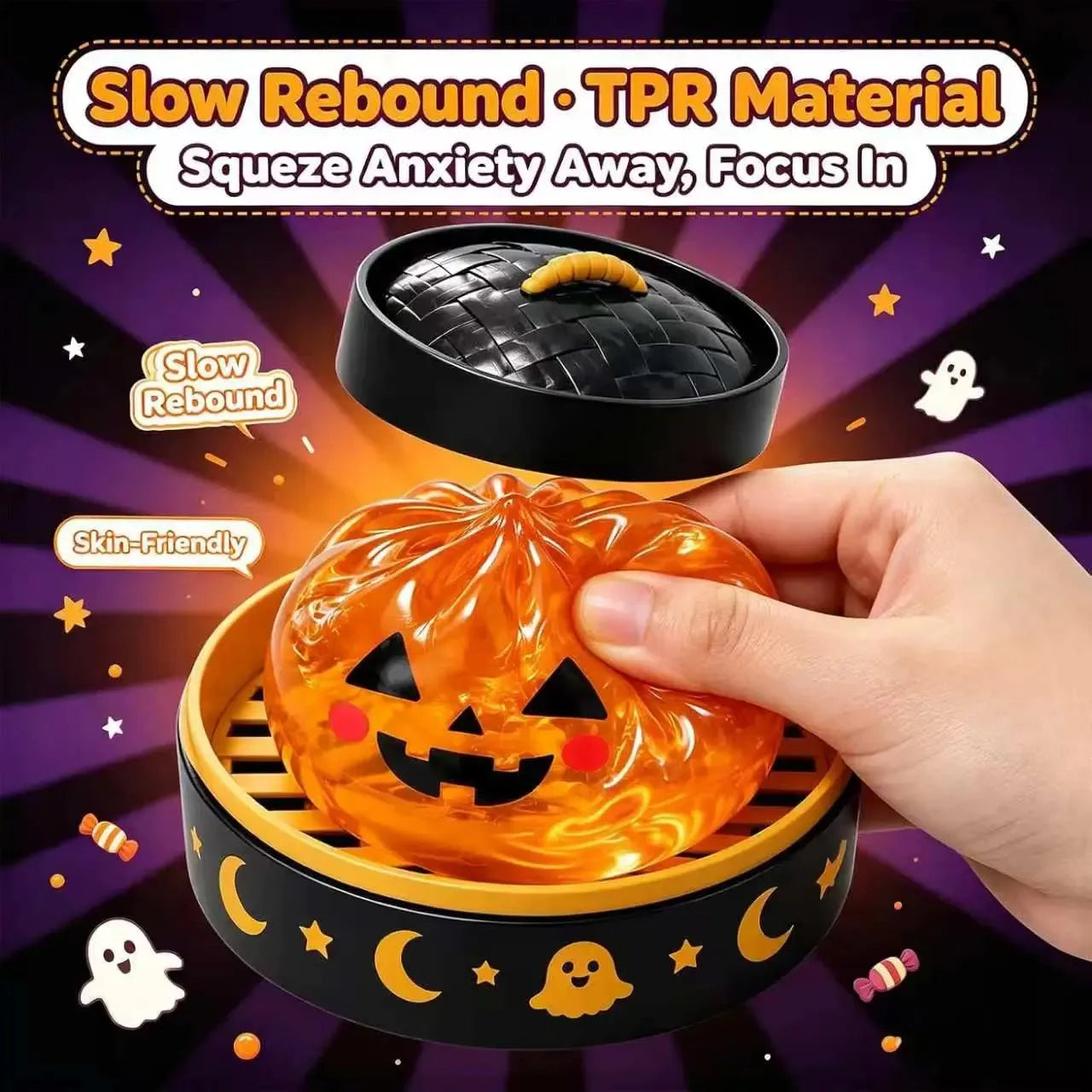 👻Cute Halloween scary ghost Maruko squeeze toy set🎃