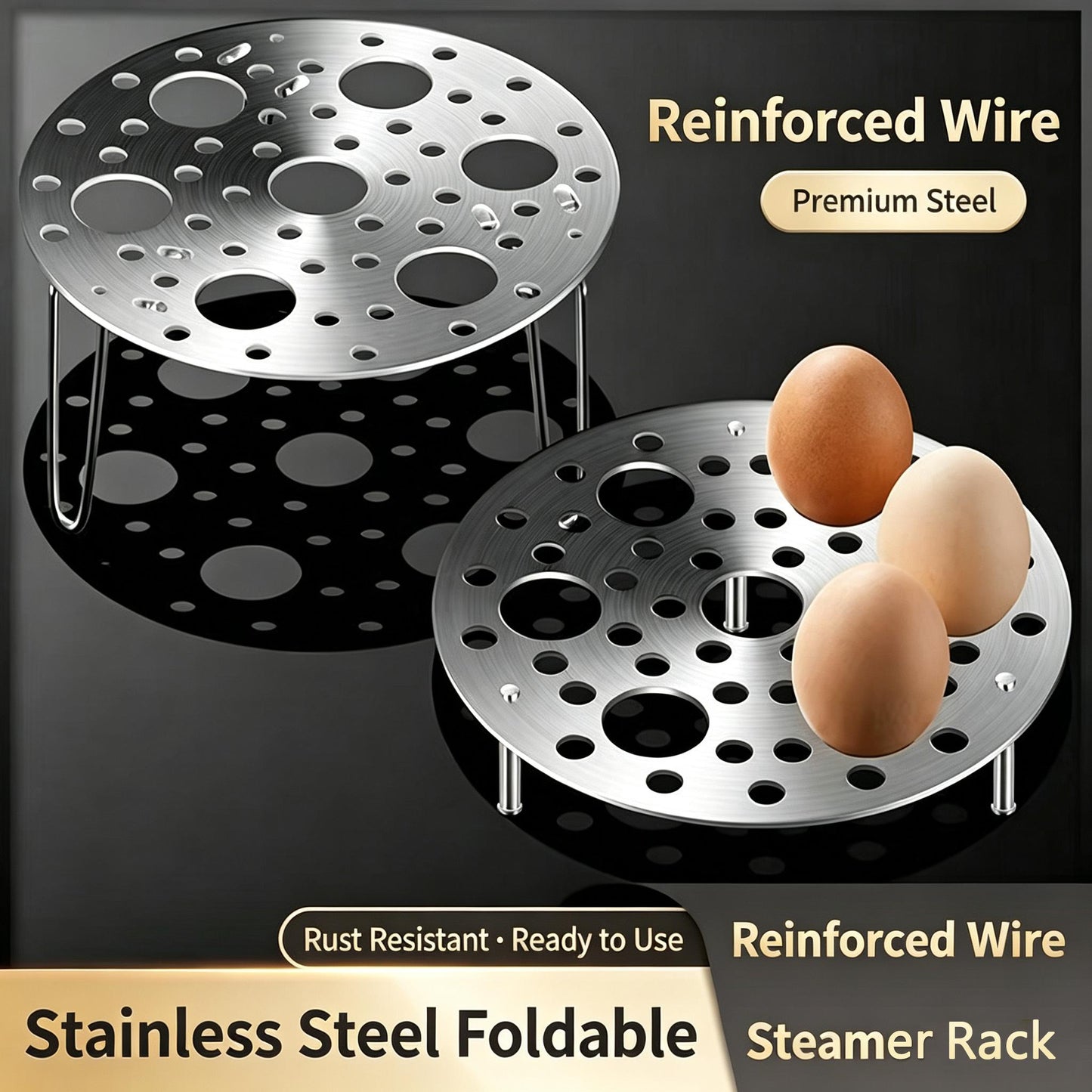 ⚡ 50K+ SOLD | SELLING FAST Premium Multi-Purpose Stainless Steel Steamer & Cooling Rack